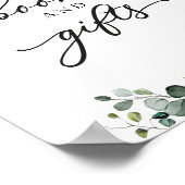 本とギフト緑の赤ちゃんシャワーのサイン ポスター (角)