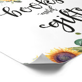 本とギフト緑の赤ちゃんシャワーのサイン ポスター (角)