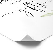 本とギフト緑の金ゴールド赤ちゃんシャワーのサイン ポスター (角)