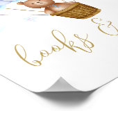 本とギフト テディベア 青い ベビーシャワープレート ポスター (角)