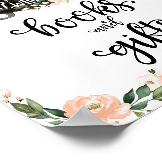 本とギフトHalloween女の子の赤ちゃんシャワーのサイン ポスター (角)