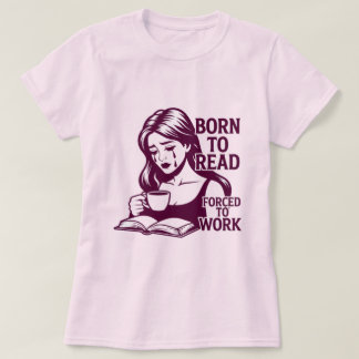 本とコーヒーが好きな女性のTシャツ Tシャツ