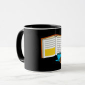 本とコーヒーとドーナツの漫画 マグカップ (正面左)