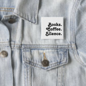 “本とコーヒーと静寂” | ミニマリスト 缶バッジ (インサイチュ)