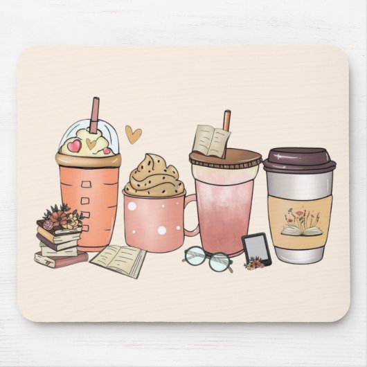 本とコーヒーのブレンド マウスパッド (正面)