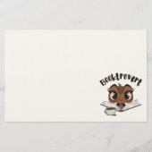 本とコーヒーを入れた本棚フクロウ 便箋 (正面)