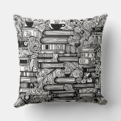 本とコーヒーカラー私のドードル クッション (裏面)