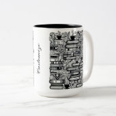 本とコーヒーカラー私のドードル ツートーンマグカップ (正面右)