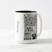 本とコーヒーカラー私ドードル2 ツートーンマグカップ (正面右)