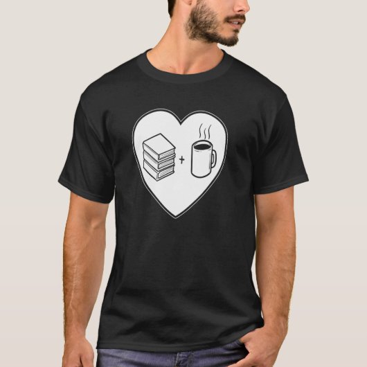本とコーヒーラブホワイトインク版 Tシャツ (正面)
