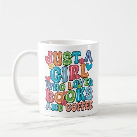 本とコーヒー好き コーヒーマグカップ (左)