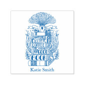 本とコーヒー好パーソナライズされたき セルフインキングスタンプ (デザイン)