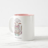 本とコーヒー好パーソナライズされたき ツートーンマグカップ (正面左)