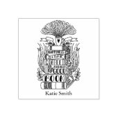 本とコーヒー好パーソナライズされたき ラバースタンプ (インプリント)