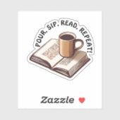 本とコーヒー愛好家の防水 シール (シート)