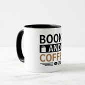 本とコーヒー愛好家ギフトマグ マグカップ (正面左)