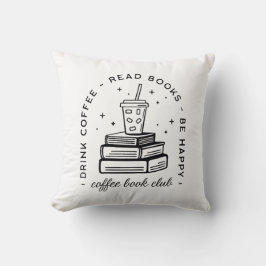 本とコーヒー愛好家クラブの本のような引用文 クッション