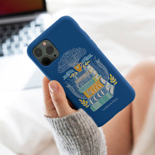 本とコーヒー愛好家 – 明るい青 iPhone 15 MINIケース