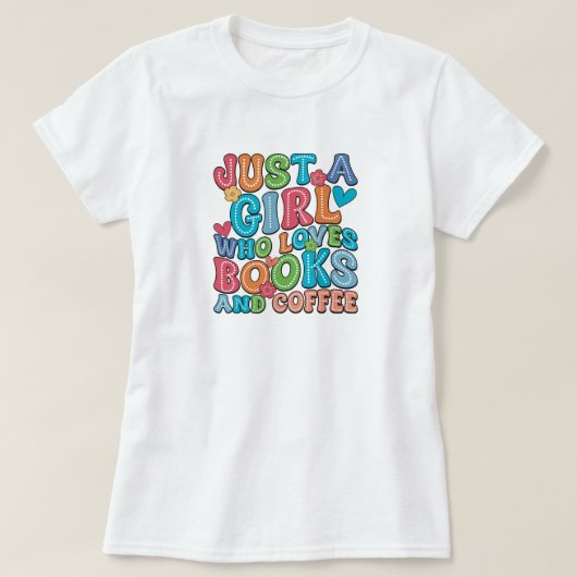 本とコーヒー愛好家 Tシャツ (デザイン正面)