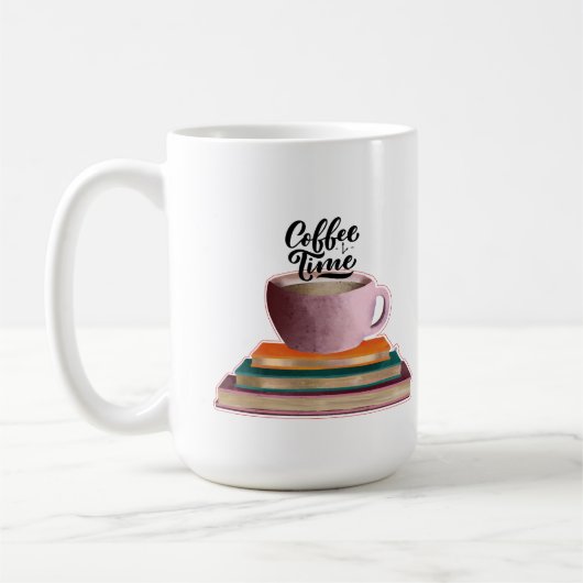 本とコーヒー コーヒーマグカップ (左)