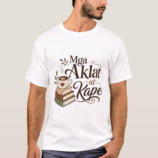 本とコーヒー Tシャツ (正面)