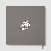 本とバークス – かわいい眠い読犬のデザイン ゲストブック (裏面)