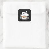 本とバークス – かわいい眠い読犬のデザイン スクエアシール (バッグ)