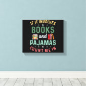 本とパジャマに数えおもしろい読る キャンバスプリント (インサイチュ (ウッドフロア))