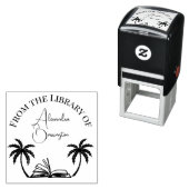本とパームツリー #1 図書館スクリプト名 セルフインキングスタンプ (インサイチュ)