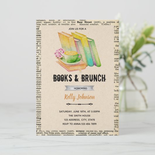 本とブランチパーティーのお誘い 招待状 (スタンド正面)