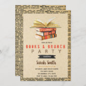 本とブランチパーティーの招待状 招待状 (正面/裏面)