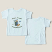 本とブロックと裏庭の虫のトドラーTシャツ (デザイン正面&裏面)