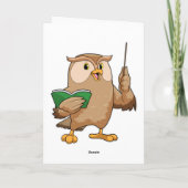 本とポインターを持った教師としてのワシ カード (裏面)