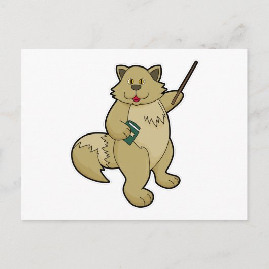 本とポインターを持った教師の犬 ポストカード (正面)