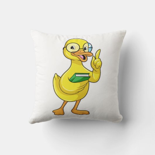本とメガネで先生としてアヒル クッション (裏面)