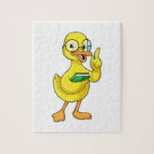 本とメガネで先生としてアヒル ジグソーパズル (縦)