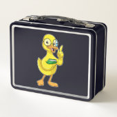 本とメガネで先生としてアヒル メタルランチボックス (裏面)