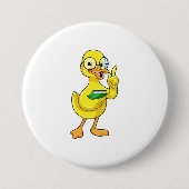 本とメガネで先生としてアヒル 缶バッジ (正面)