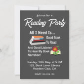 本とリスナーが私に必要な 読書パーティー 招待状 (正面)