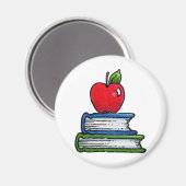 本とリンゴ マグネット (正面/裏面)