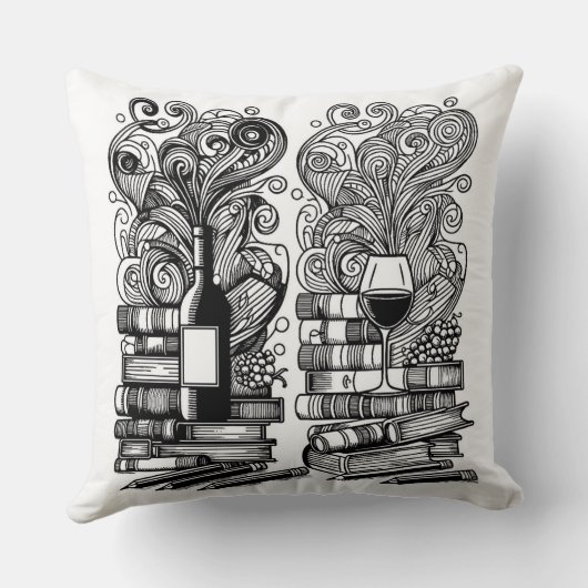 本とワインの色を私のドードル クッション (裏面)