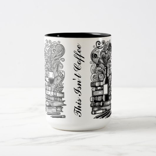 本とワインの色を私のドードル ツートーンマグカップ (中央)