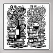 本とワインの色を私のドードル ポスター (正面)