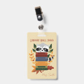 本と一緒にラッコの図書館パスバッジ バッジ (正面 （クリップ付）)