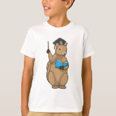 本と先生としてのリス Tシャツ (正面)