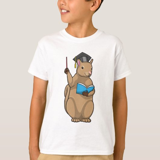 本と先生としてのリス Tシャツ (正面)