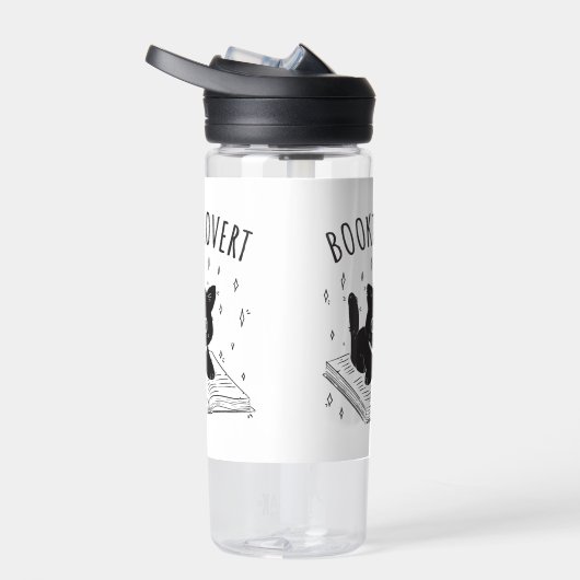 本と星の付いた本通りの猫 ウォーターボトル (右面)