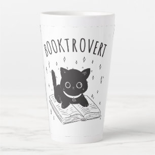 本と星の付いた本通りの猫 カフェラテマグ