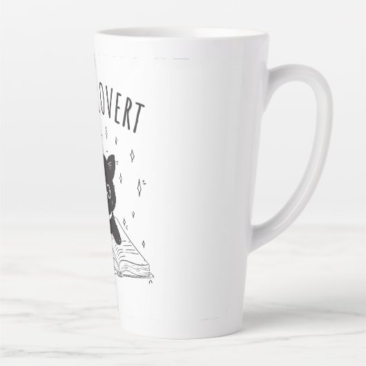 本と星の付いた本通りの猫 カフェラテマグ (右)