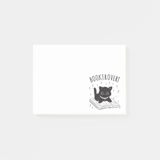本と星の付いた本通りの猫 ポストイット (正面)